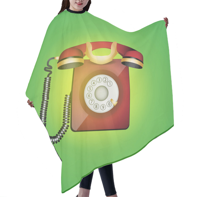 Personality  Old Phone. Vector Illustration Hair Cutting Cape