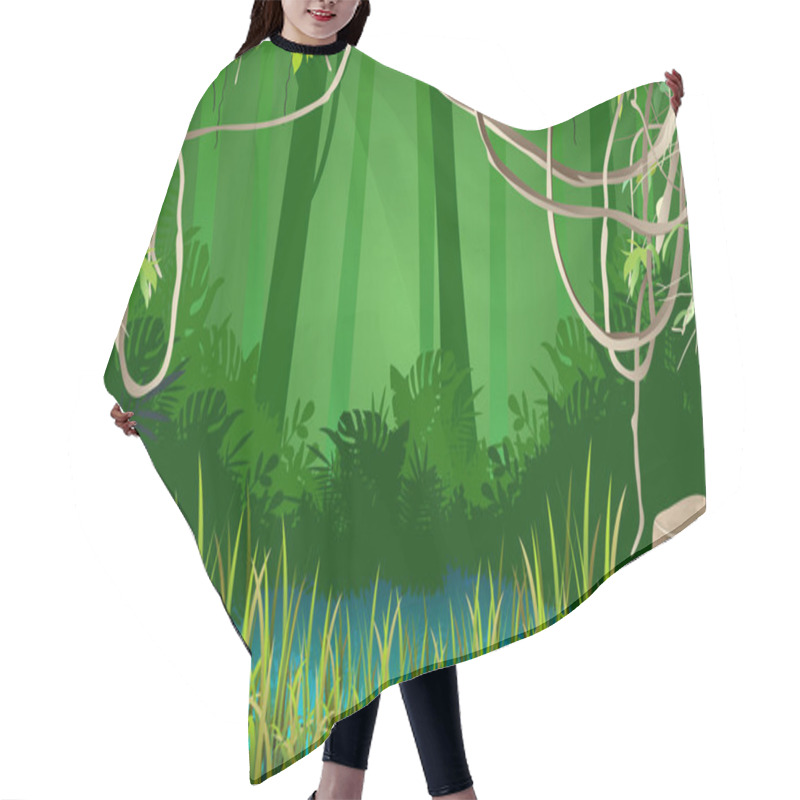 Personality  Pond In The Jungle Hair Cutting Cape