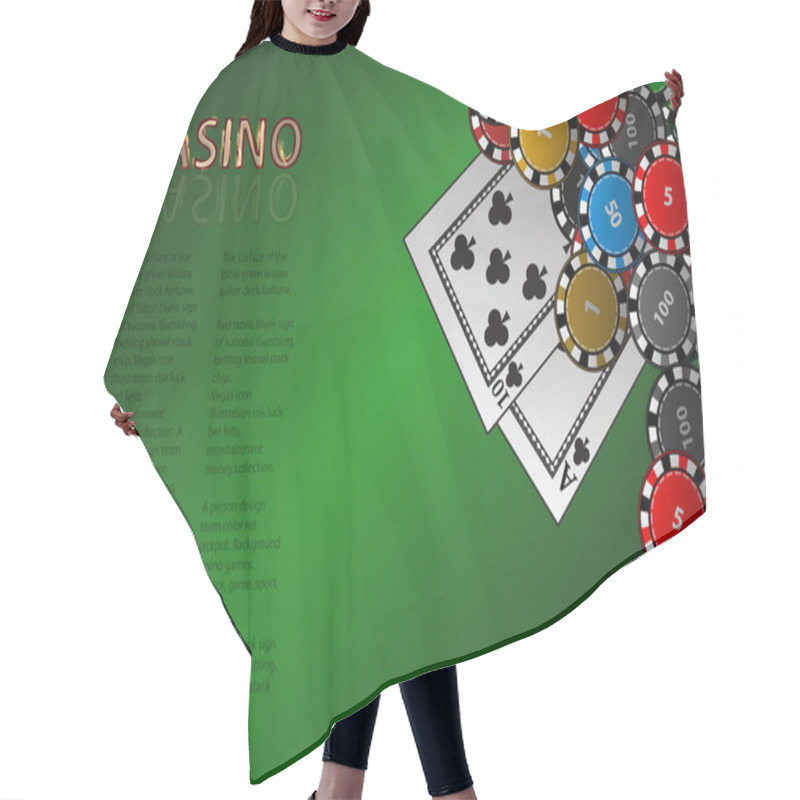 Personality  Chips On A Green And Place For Text Illustration Hair Cutting Cape