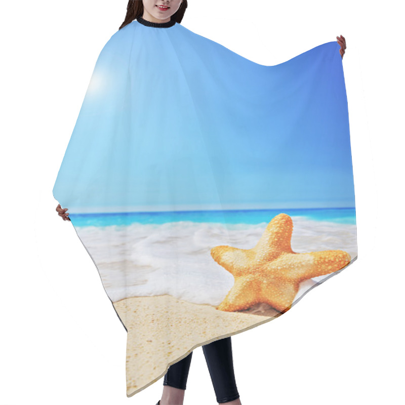 Personality  Starfish On Beach Hair Cutting Cape