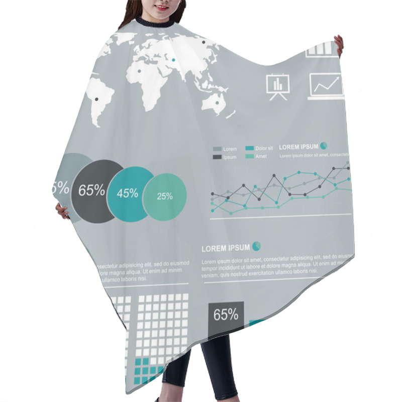 Personality  Set Of Infographic Elements Hair Cutting Cape