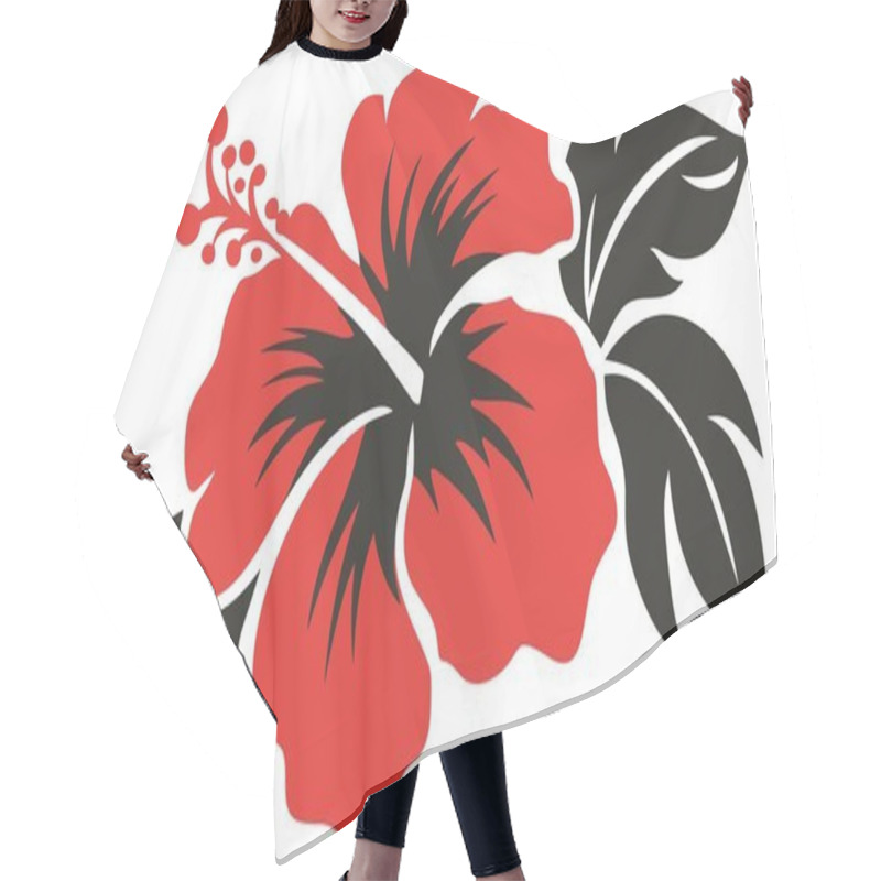 Personality  Hibiscus Vector For Tattoo, Sticker And Wall Art Hair Cutting Cape