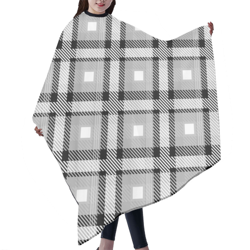 Personality  Vector Grey Plaid Check Teen Seamless Pattern In Geometric Abstract Style Can Be Used For Summer Fashion Fabric Design, School Textile Classic Dress, Picnic Blanket Neutral Colour Hair Cutting Cape