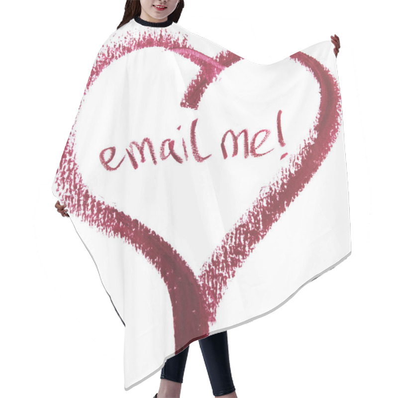 Personality  Email Me Message In Heart Shape Hair Cutting Cape