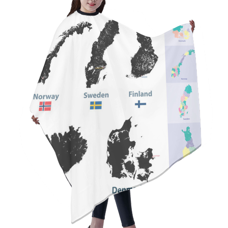 Personality  Scandinavia Maps Hair Cutting Cape