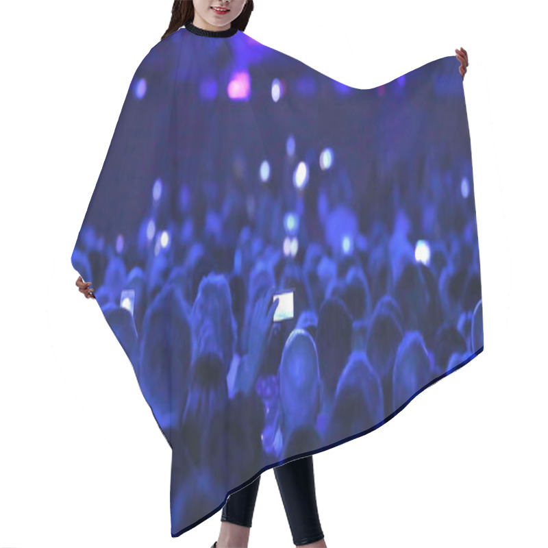 Personality  People With Modern Mobile Phone At Live Concert Hair Cutting Cape