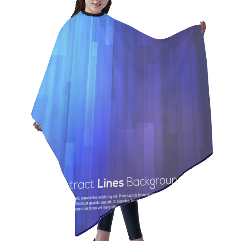 Personality  Blue Abstract Lines Business Vector Background. Hair Cutting Cape