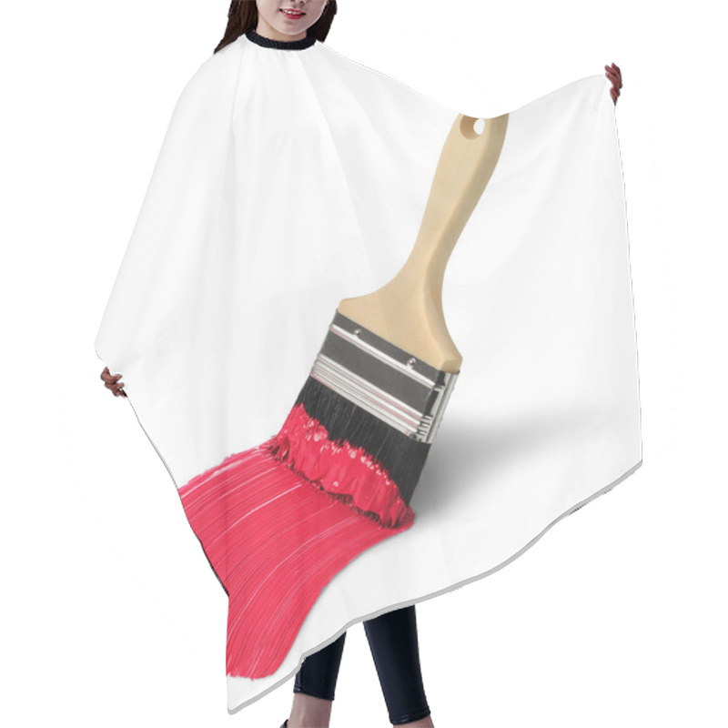 Personality  Brush With Red Paint Stroke Hair Cutting Cape