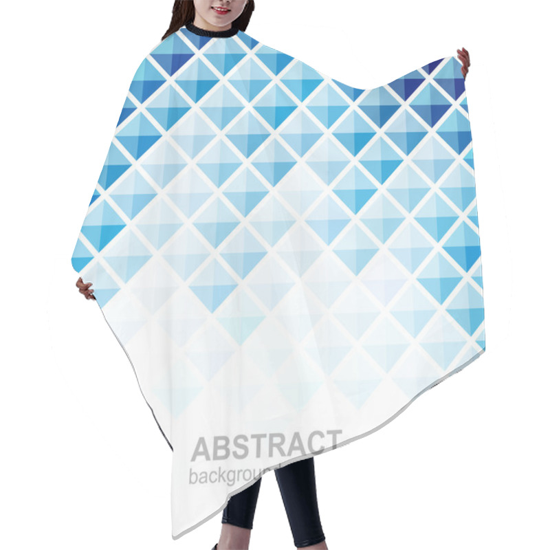 Personality  Abstract Blue Square Pattern Background Hair Cutting Cape