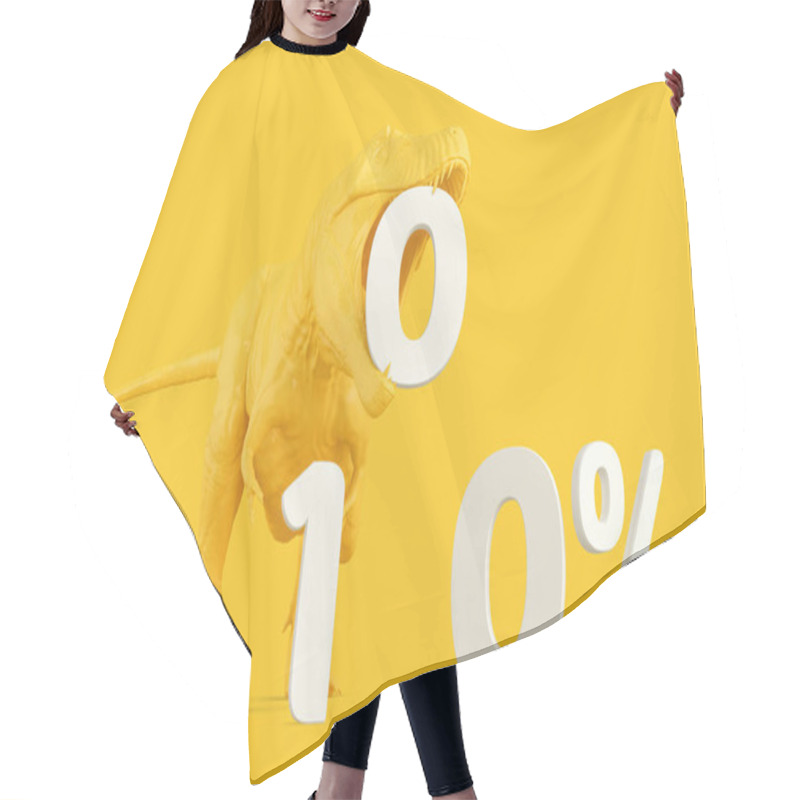 Personality  T-rex With '100%' Sign. 3D Rendering Hair Cutting Cape