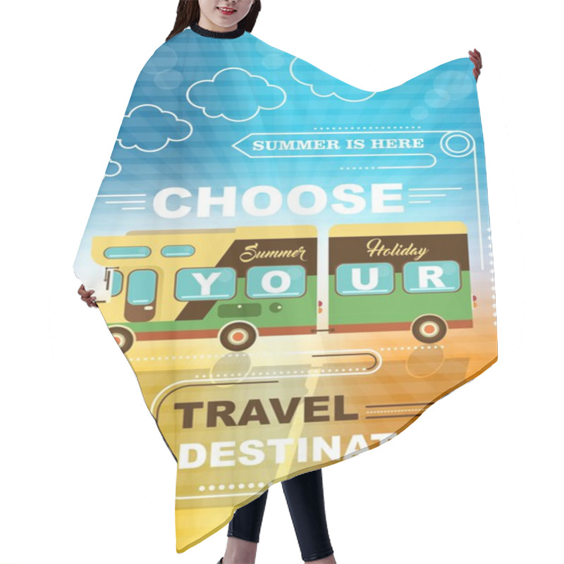 Personality  Mobile Home On The Summer Background Hair Cutting Cape