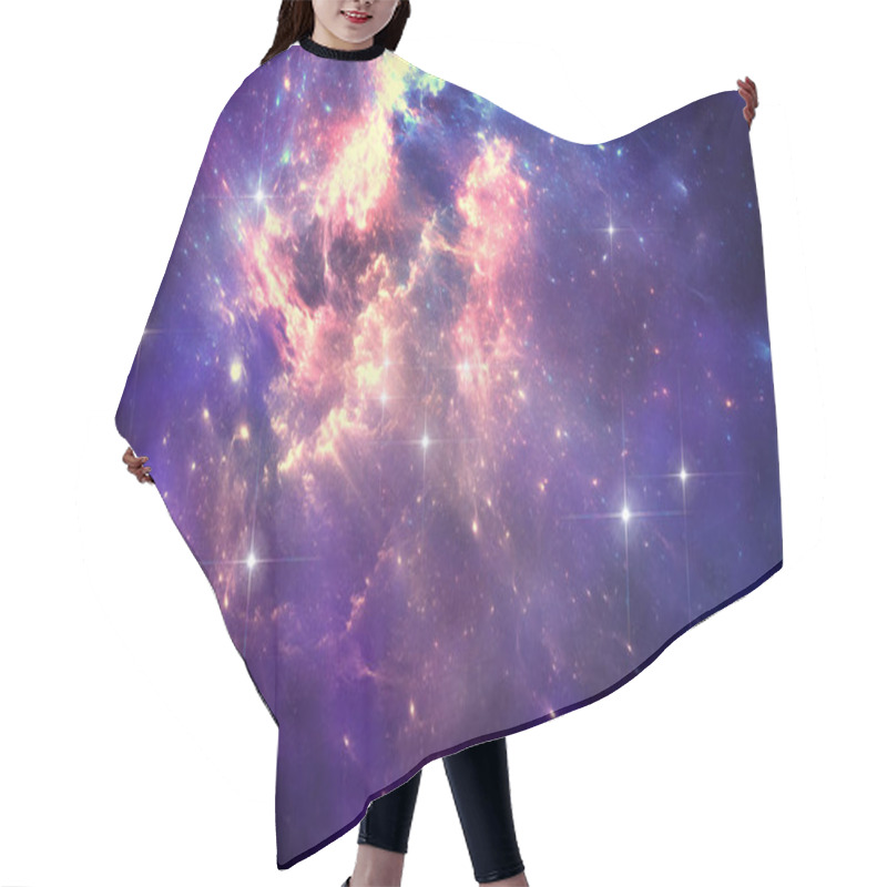 Personality  Deep Space Nebula With Stars, 3D Illustration Hair Cutting Cape