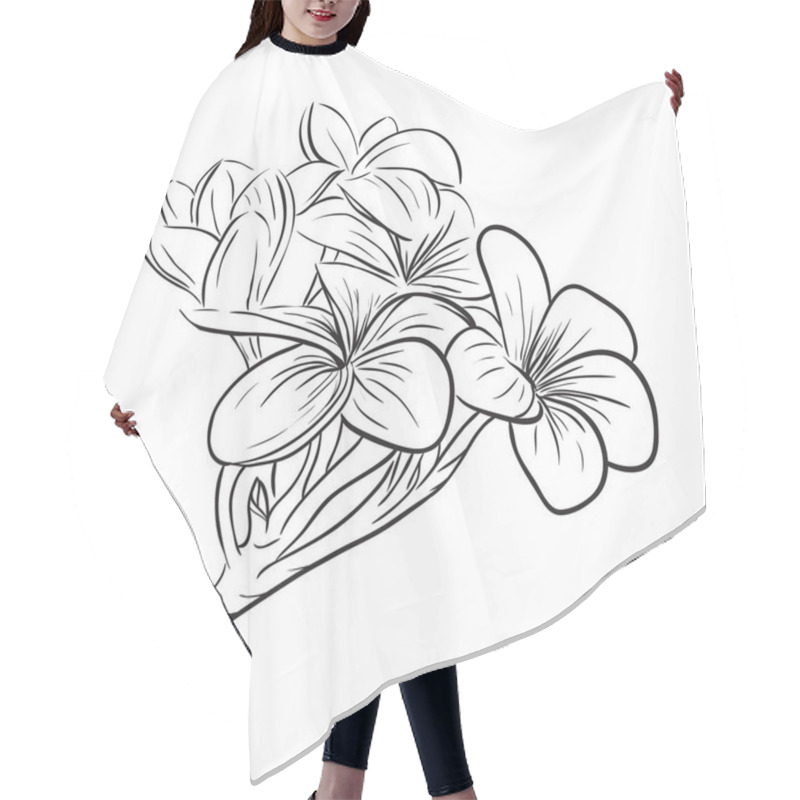 Personality  Plumeria Frangipani Tropical Flower Icon Hair Cutting Cape