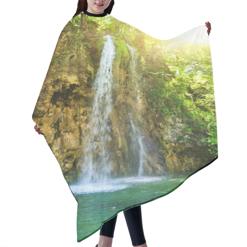 Personality  Sunrise Over Waterfall In Wild Forest Hair Cutting Cape