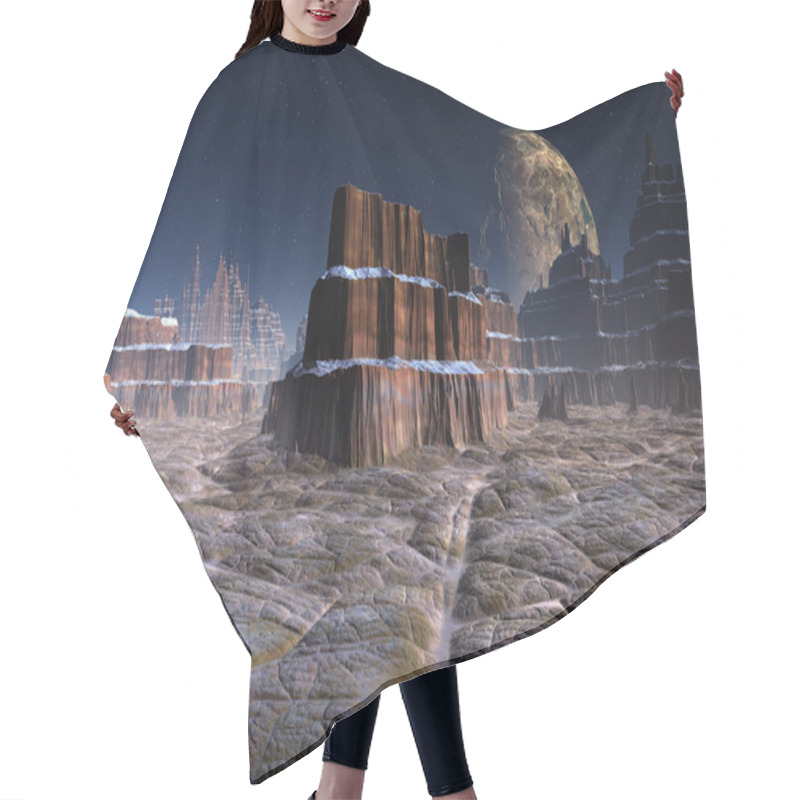 Personality  3D Rendered Fantasy Alien Landscape - 3D Illustration Hair Cutting Cape