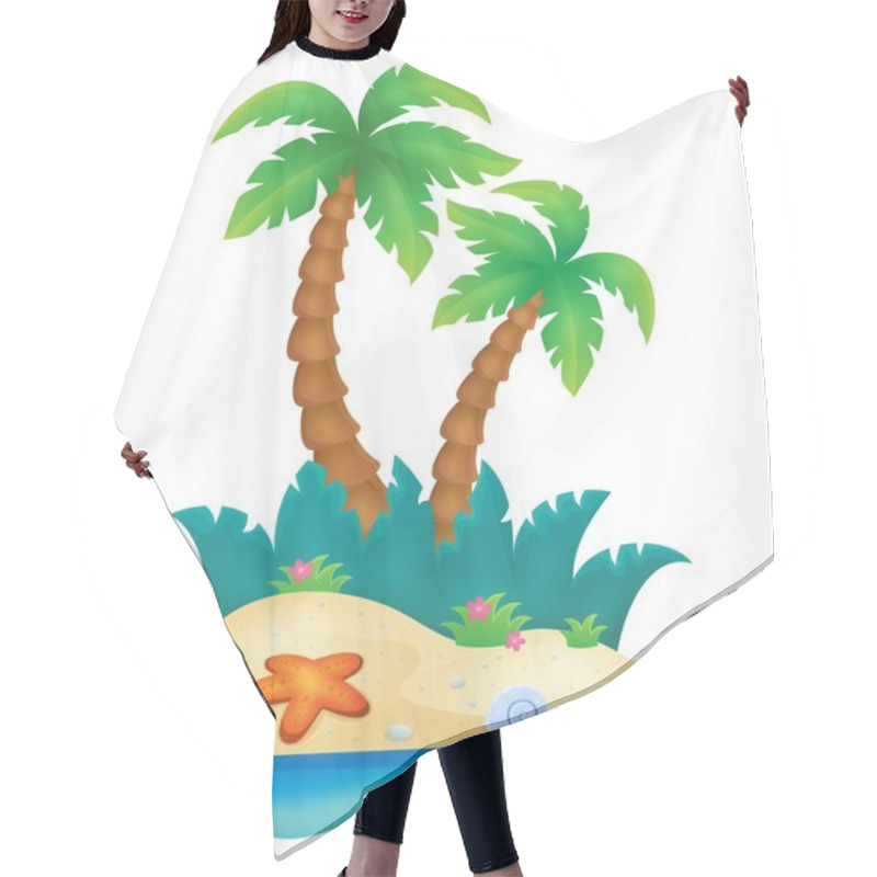 Personality  Tropical Island Theme Image 1 Hair Cutting Cape