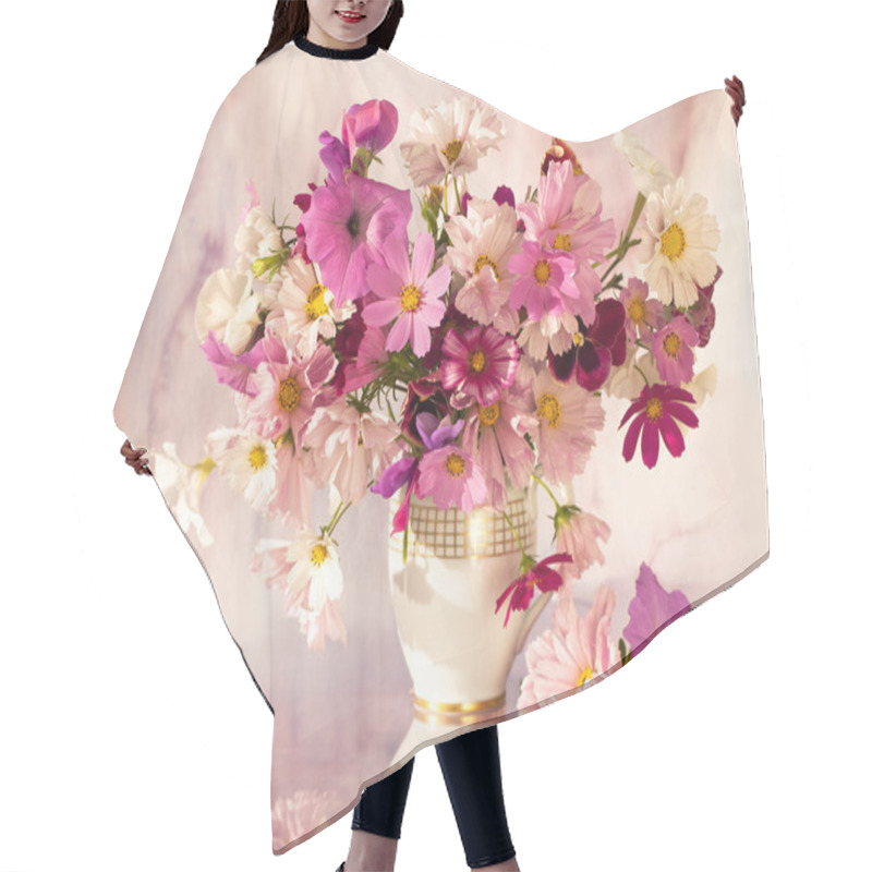 Personality  Bouquet Of Flowers At Sunset Sun Hair Cutting Cape