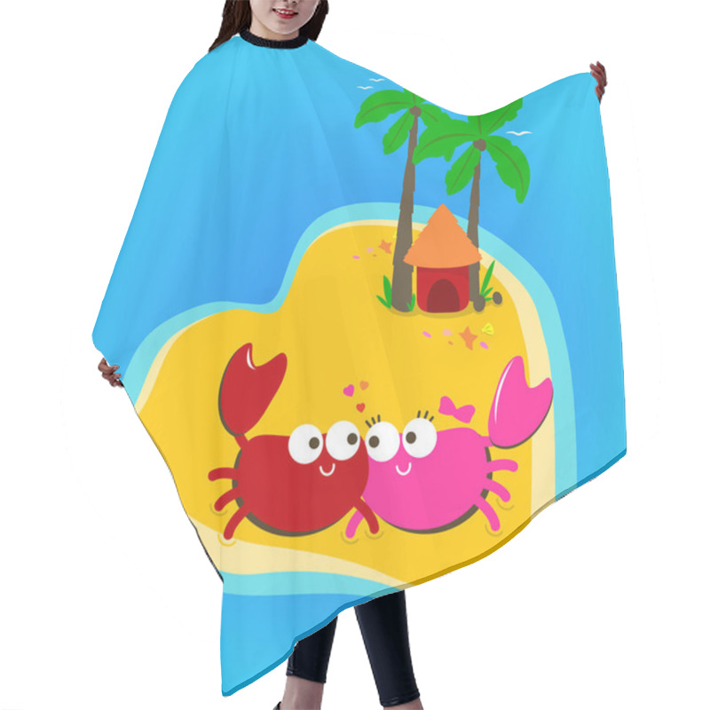 Personality  Crabs On The Beach Hair Cutting Cape