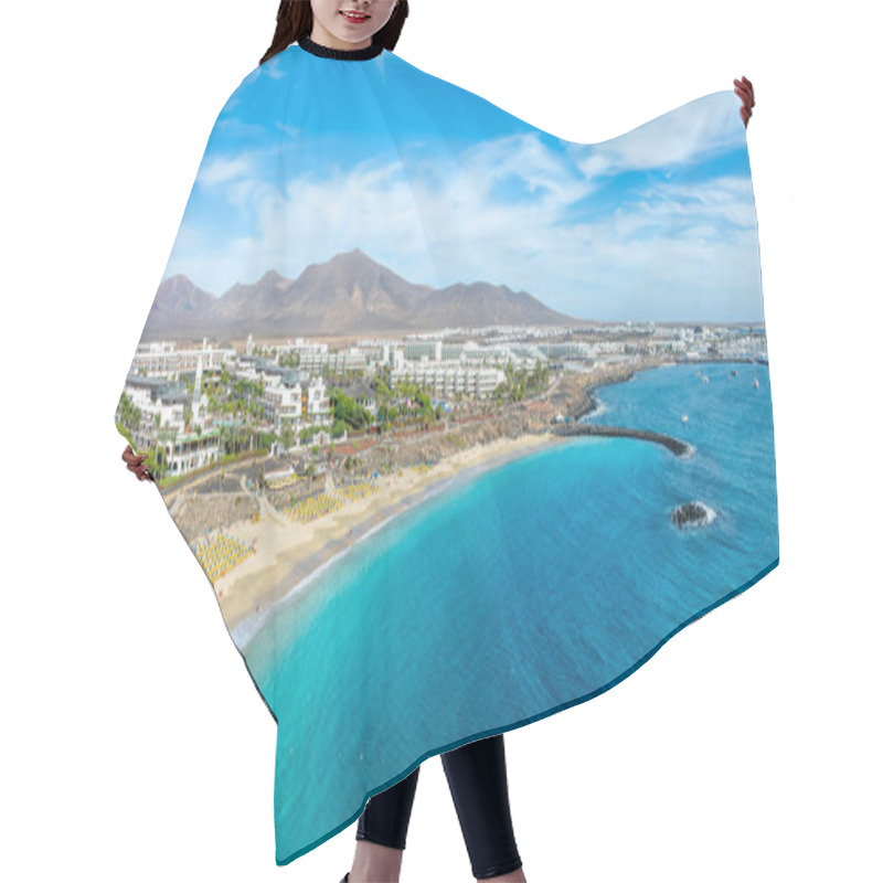 Personality  Landscape With Playa Blanca And Dorada Beach, Lanzarote, Canary Islands, Spain Hair Cutting Cape