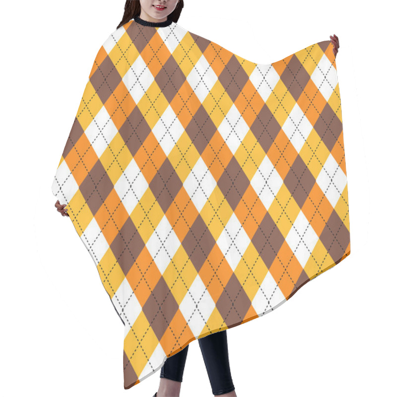 Personality  Autumn Argyle Pattern Hair Cutting Cape