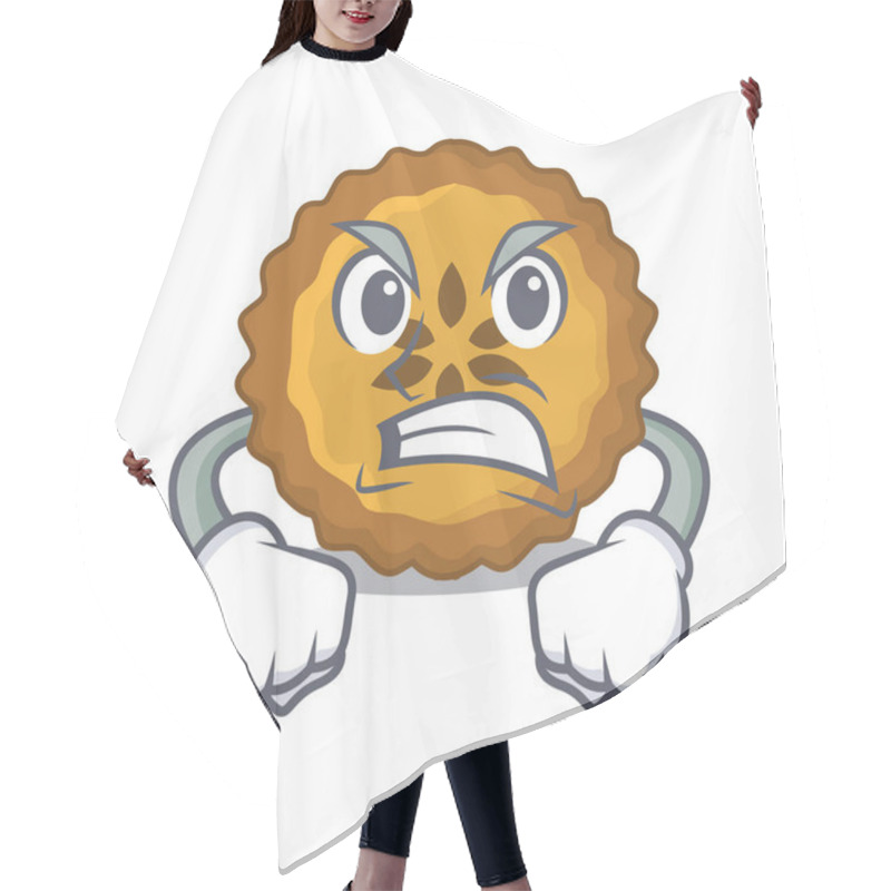 Personality  Angry Apple Pie On The Character Board Vector Illustration Hair Cutting Cape