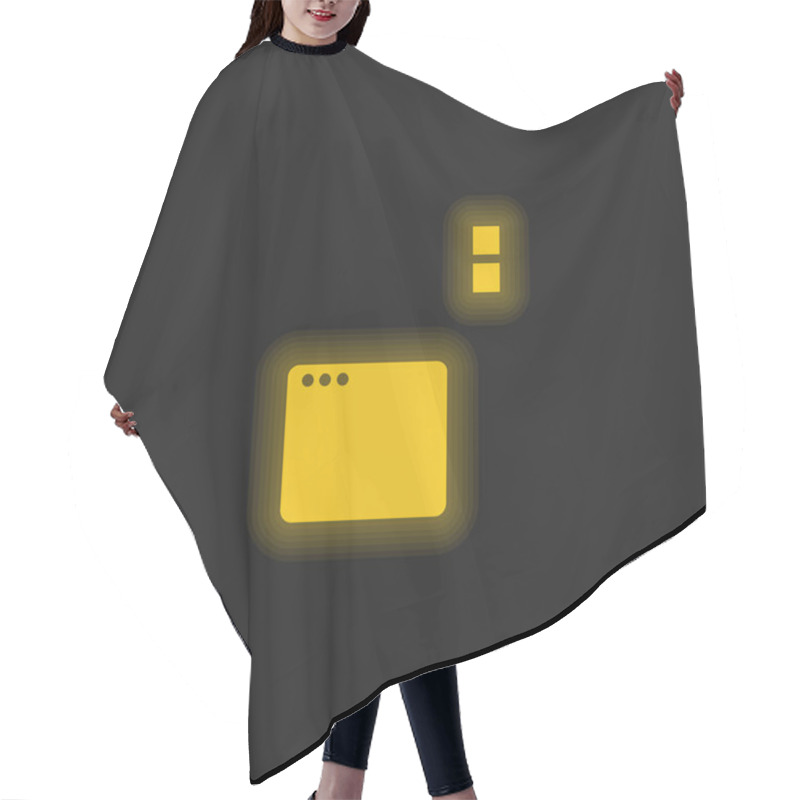 Personality  Application Window Yellow Glowing Neon Icon Hair Cutting Cape