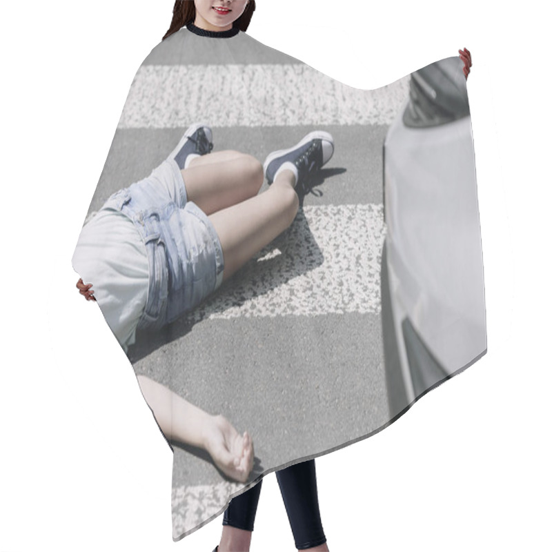 Personality  High Angle On A Child On A Crosswalk Hit By A Car Hair Cutting Cape