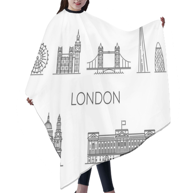 Personality  England, London Skyline With Panorama In White Background Hair Cutting Cape