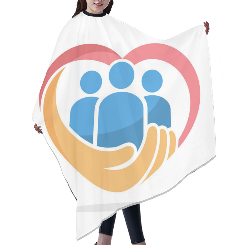 Personality  Icon Illustration With The Concept Of Family Care, Care About Humanity Hair Cutting Cape