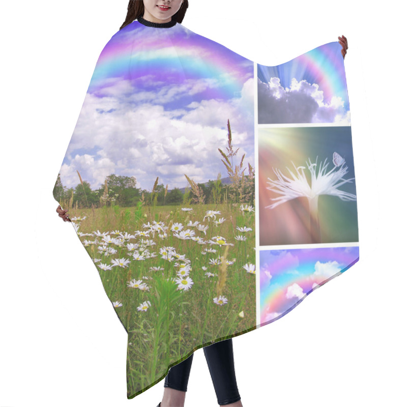 Personality  Summer Flower Collage Hair Cutting Cape