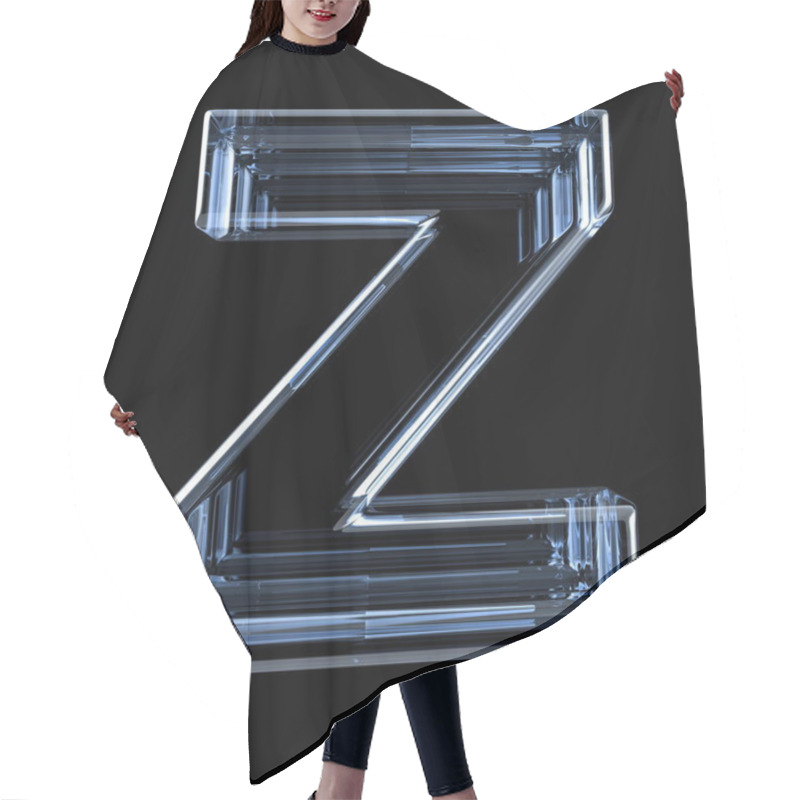 Personality  Transparent X-ray Letter Z. 3D Render Illustration On Black Background Hair Cutting Cape