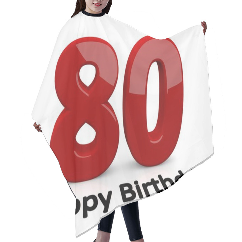 Personality  Big Red Number For The Birthday Hair Cutting Cape