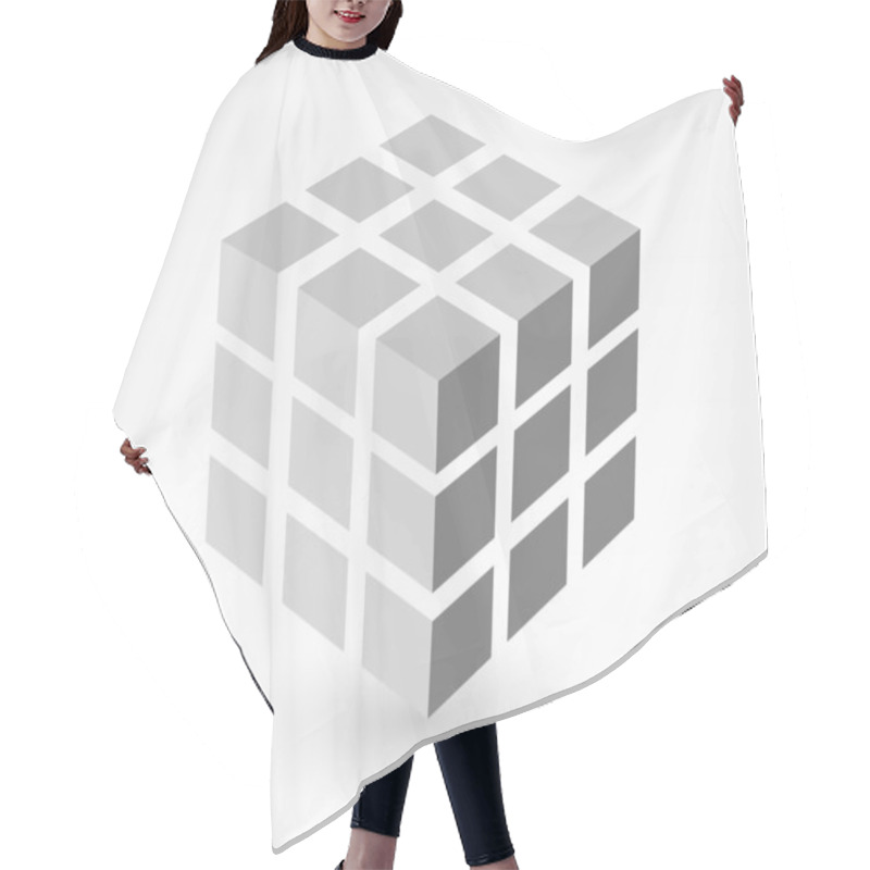 Personality  Block Of Dirty White Cube With Drop Shadow Hair Cutting Cape