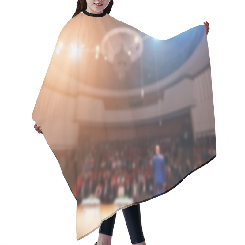 Personality  Blurred Image Of A Businessman Hair Cutting Cape