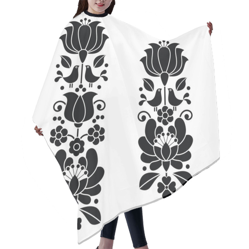 Personality  Kalocsai Black Embroidery - Hungarian Floral Folk Art Long Patterns Hair Cutting Cape