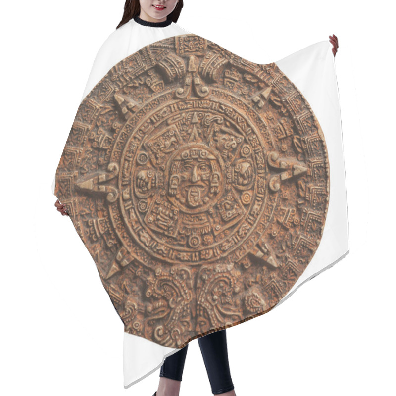 Personality  Mayan Calendar Isolated On White Backround. Hair Cutting Cape