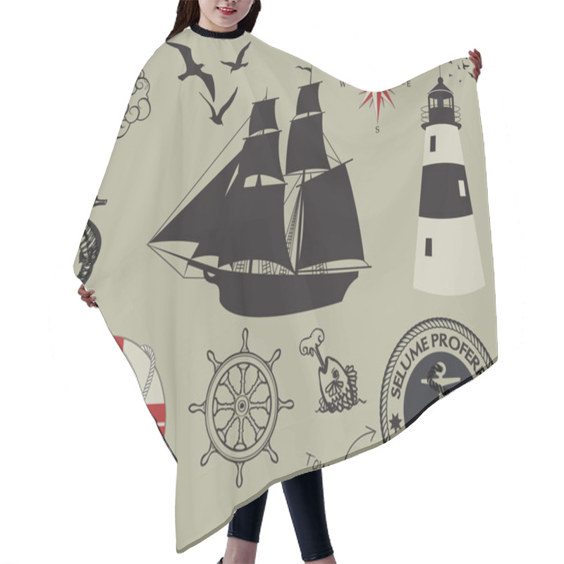 Personality  Nautical Design Elements Hair Cutting Cape