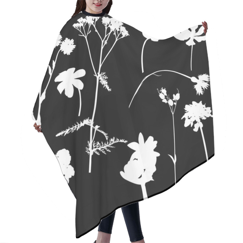 Personality  Wild Flowers Silhouettes Hair Cutting Cape