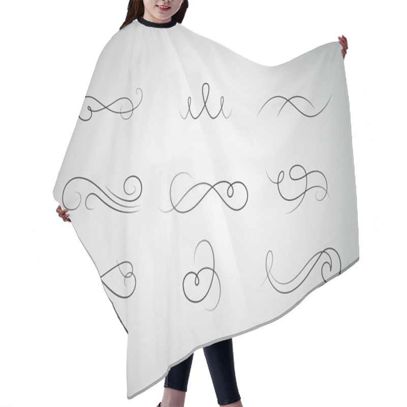 Personality  Abstract Filigree Vector Flourishes Hair Cutting Cape