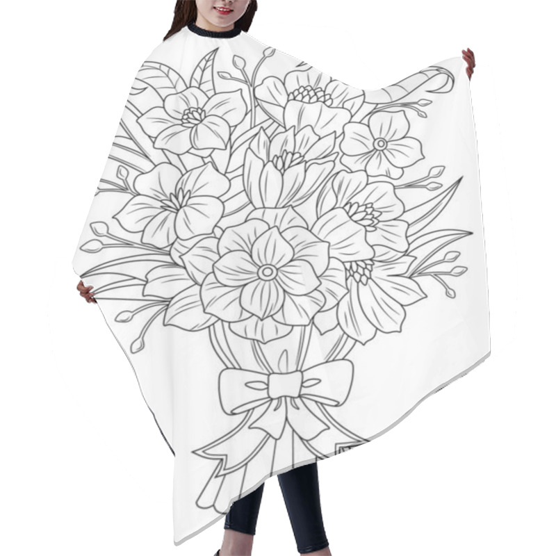 Personality  Monochrome Floral Perfect Illustration Hair Cutting Cape