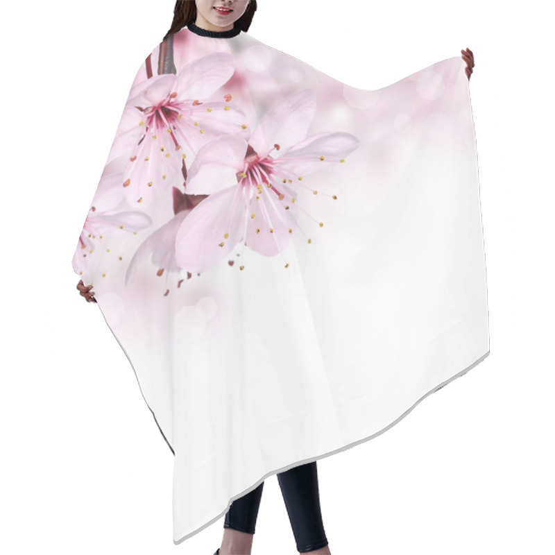 Personality  Pink Spring Flowers Design Border Background Hair Cutting Cape