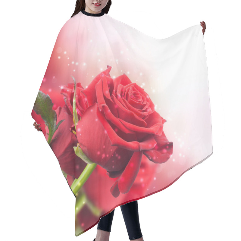 Personality  Background With Red Roses Hair Cutting Cape