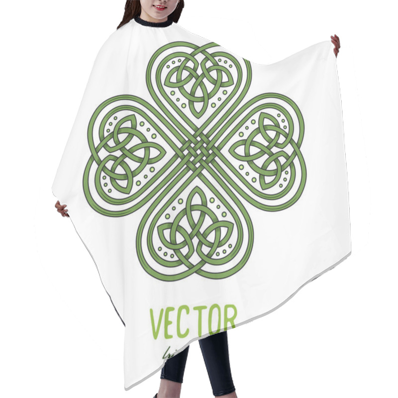 Personality  Lucky Four Leaf Clover In The Celtic Style Hair Cutting Cape