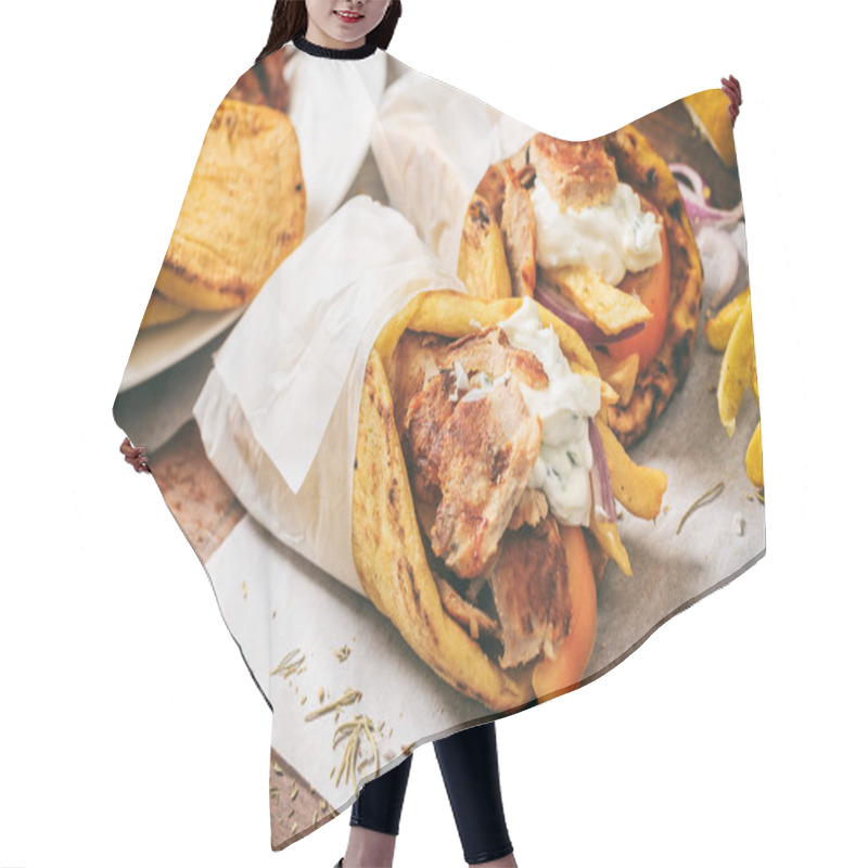 Personality  Greek Gyros Wraped In A Pita Bread Hair Cutting Cape