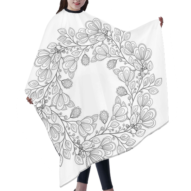 Personality  Monochrome Floral Background Hair Cutting Cape