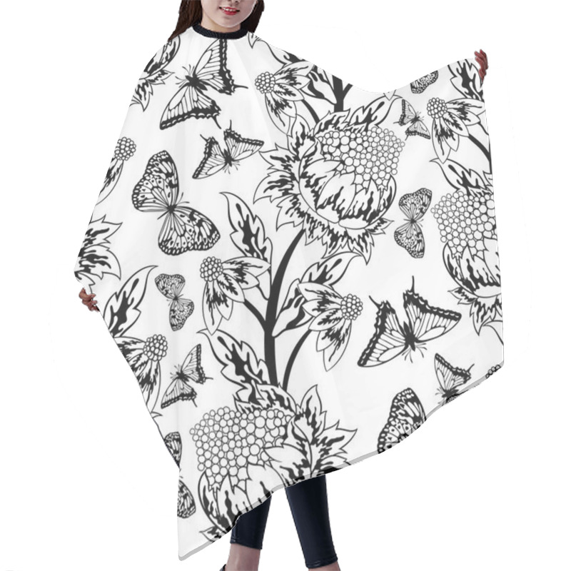 Personality  Seamless Floral Pattern Hair Cutting Cape