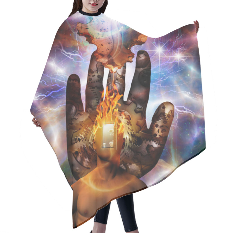 Personality  Burning Mind In Cosmic Space Hair Cutting Cape