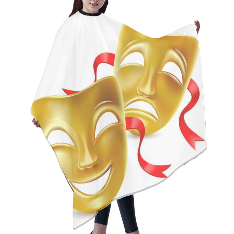 Personality  Theatrical Masks. Isolated. Mesh. Clipping Masksolated. Mesh. Clipping Mask Hair Cutting Cape