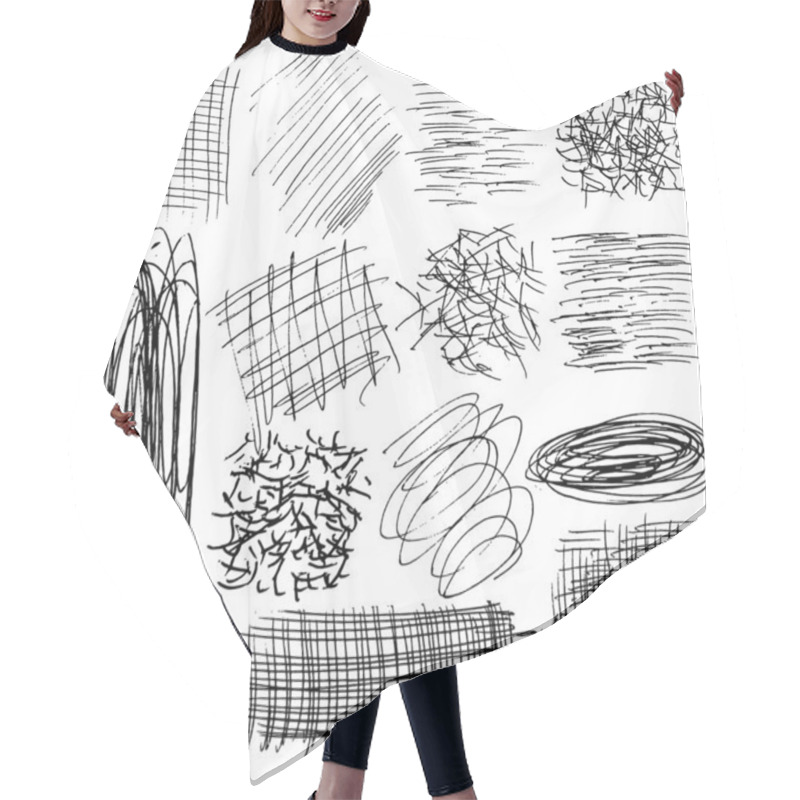 Personality  Hand Drawn Lines Hair Cutting Cape