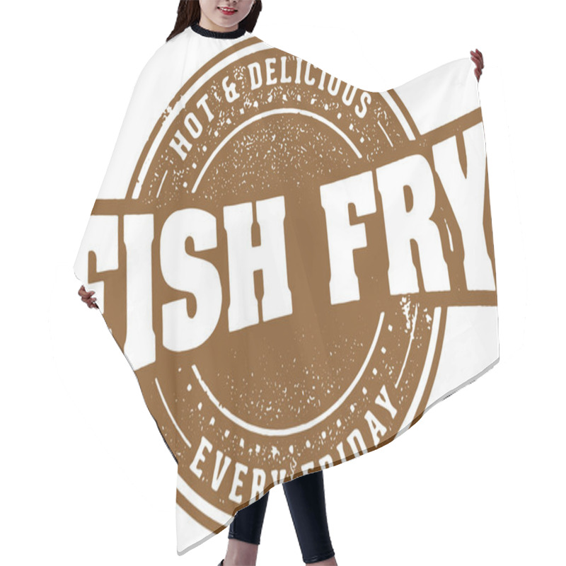 Personality  Fish Fry Menu Stamp Hair Cutting Cape